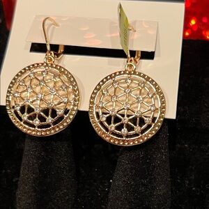 Nine West Gold and Silver Geometric Earrings